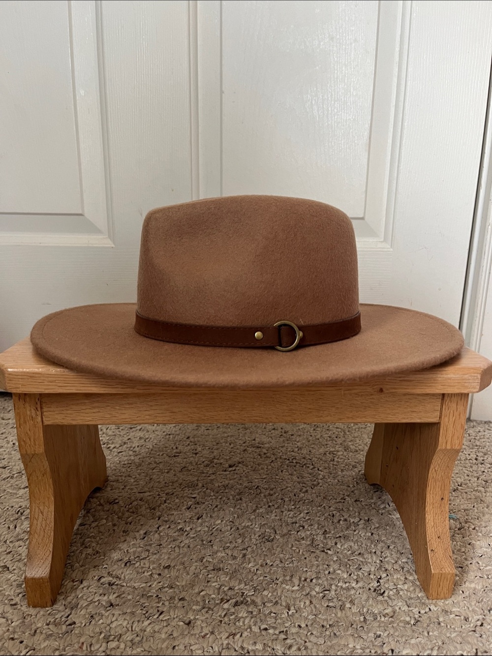 Brown Tan Wide-Brim 100% Wool